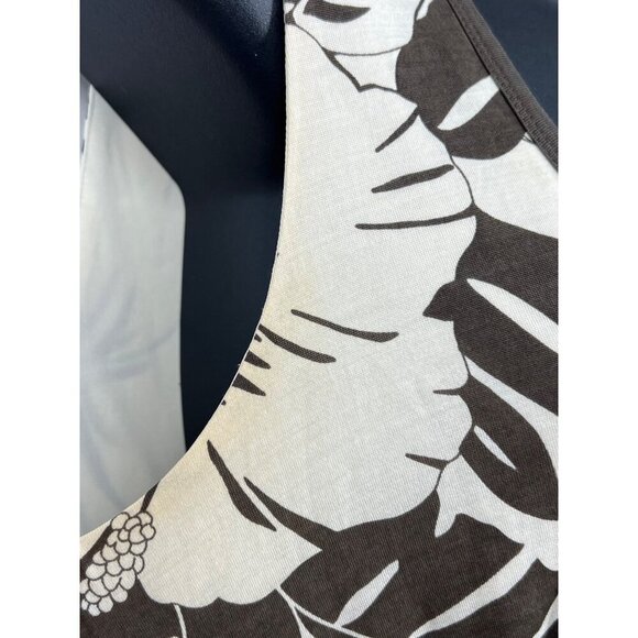 Tommy Bahama Women Floral Sleeveless Dress Medium 8 10 Silk Brown Beige VGUC - Picture 6 of 11